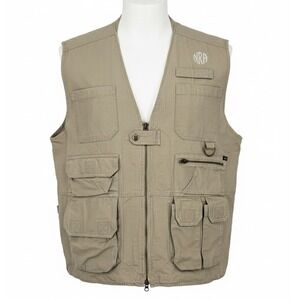 5.11 Tactical Vest Khaki Tan Mens Fishing Hunting Utility Pockets NRA Logo